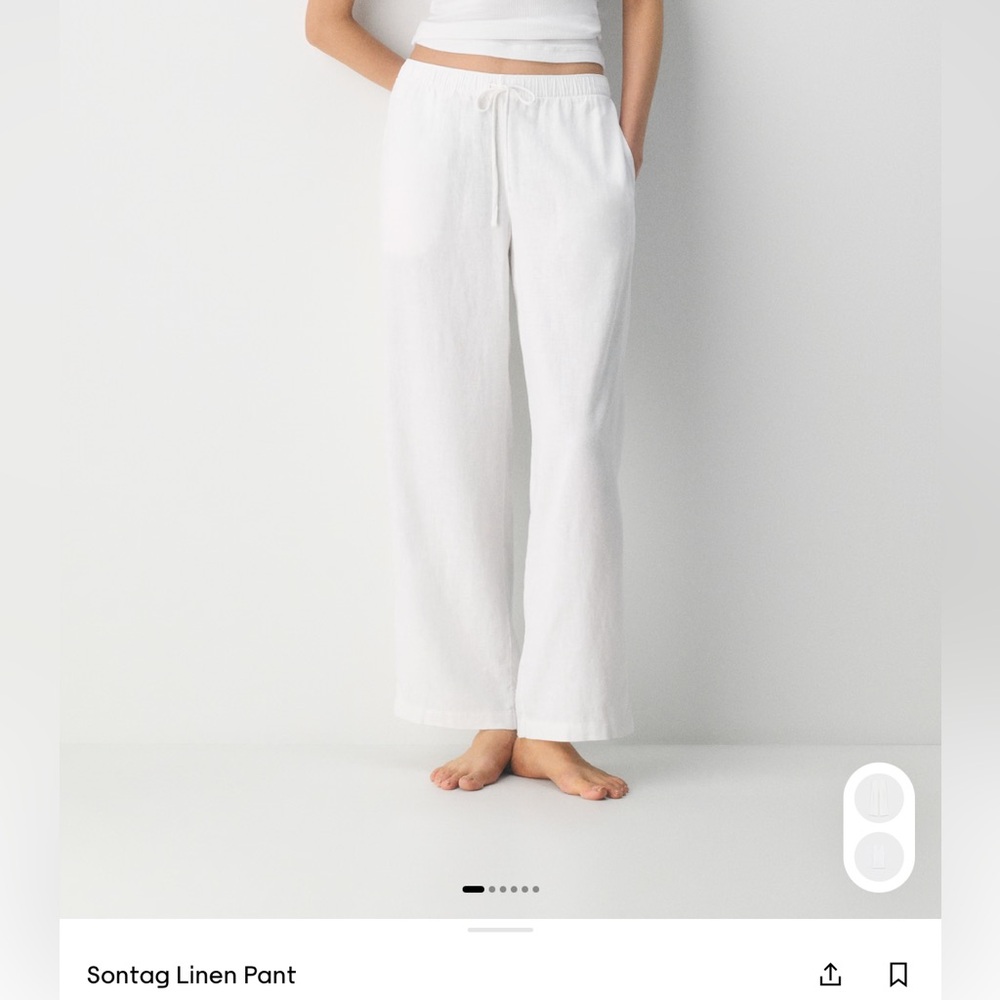 Aritzia Sontag Linen Pant (Striped blue and white)